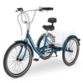 MOONCOOL Adult 26" Tricycle 7 Speed 3 Wheels Bicycle Trike w/ Basket&Backrest